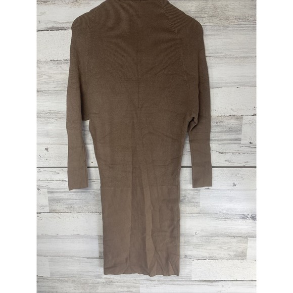 $125 Anna Cai Women's Brown Funnel Neck Long Dolman Sleeve Sweater Dress Size XS - Picture 5 of 5